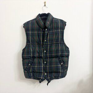 EUC Men's Banana Republic Puffer Down Filled Plaid Vest - sz XS